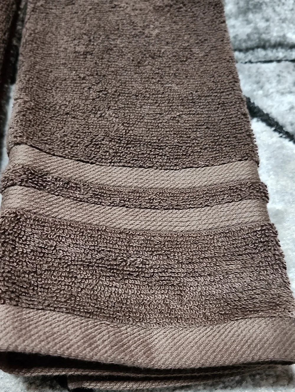 SONOMA SET-OF-2 SOLID BROWN CHOCOLATE COTTON HAND TOWELS